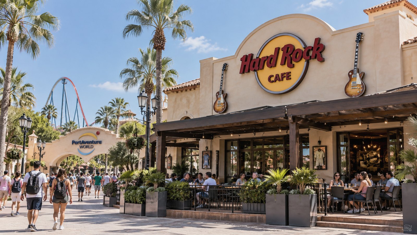 Hard Rock Cafe у входа в PortAventura
